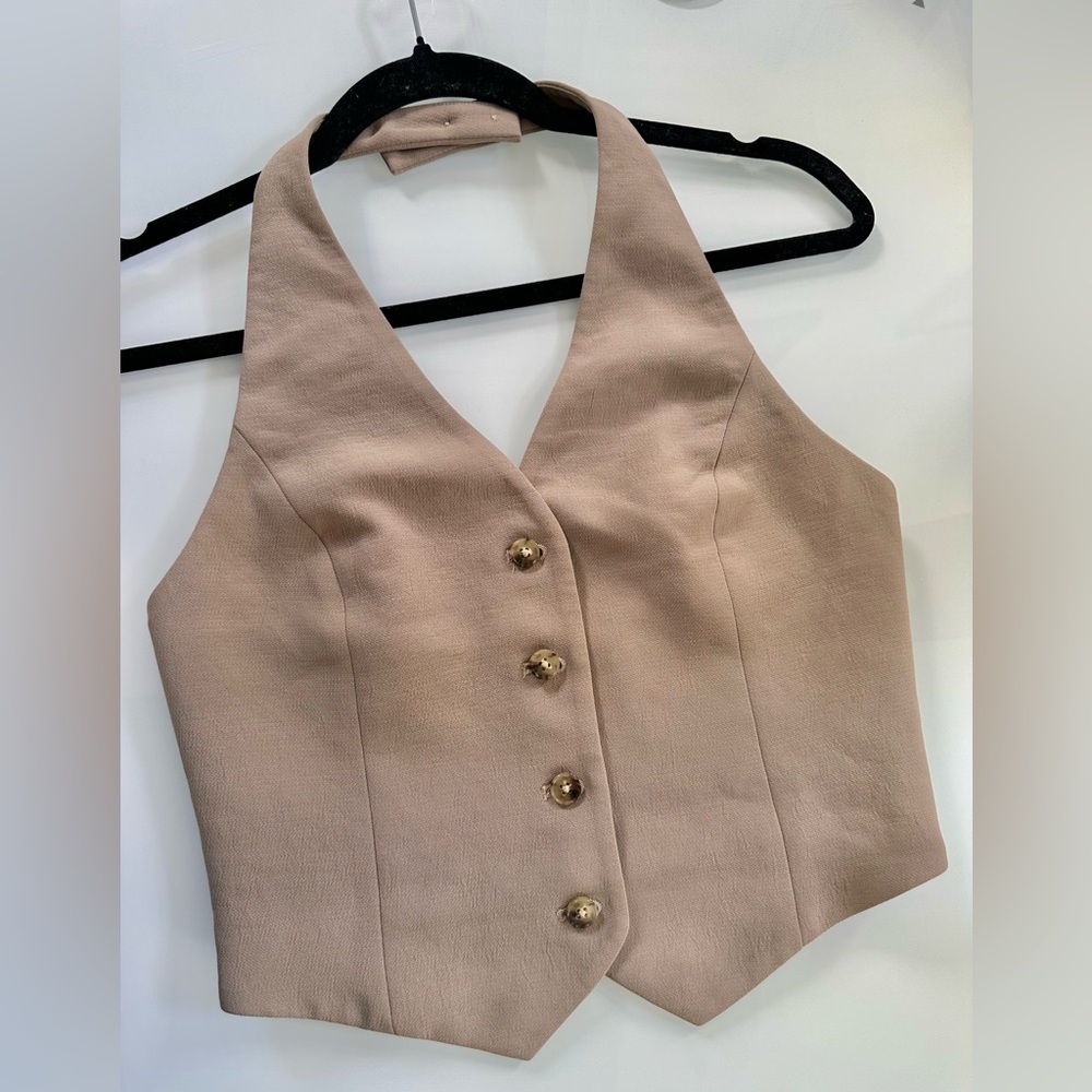 Aritzia Wilfred Vito Vest- Crepette Nomad Taupe size 4
